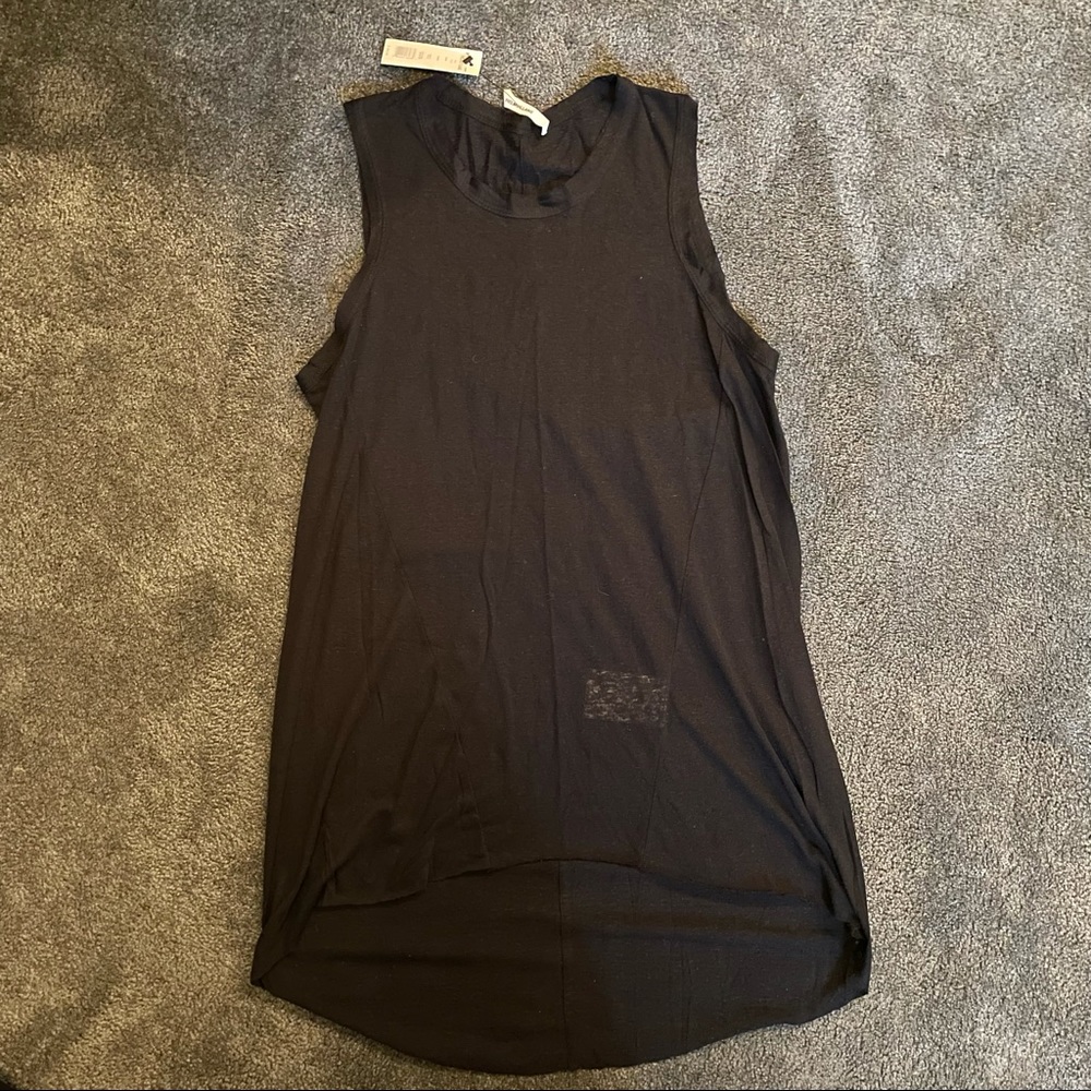 HELMUT LANG BLACK ASYMMETRIC TANK TOP
